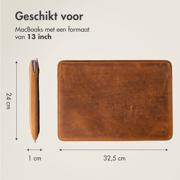 Accezz Leather Laptop hoes Apple MacBook 13 inch - Laptopsleeve - Cognac
