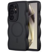 Selencia Wavy Backcover met MagSafe Samsung Galaxy S24 Ultra - Zwart