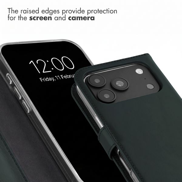 Selencia Genuine Leather Book Case Apple iPhone 18 Pro Max / 17 Pro Max - Green