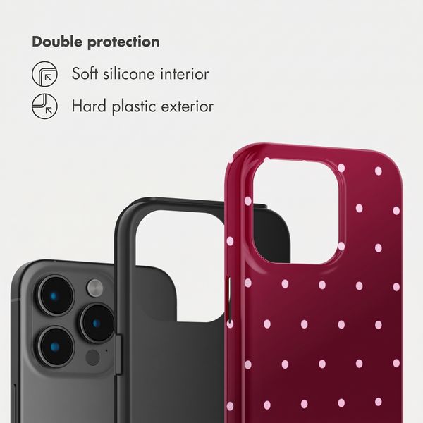 Selencia Vivid Back Cover Apple iPhone 15 Pro - Happy Dots Burgundy
