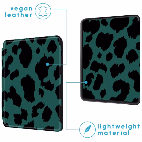 imoshion Design Slim Hard Case Bookcase Amazon Kindle (2024) / Amazon Kindle (2022) 11th gen - Green Leopard