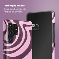 Selencia Vivid Backcover met MagSafe Samsung Galaxy S25 Ultra - Wavy Swirl Pink Plum