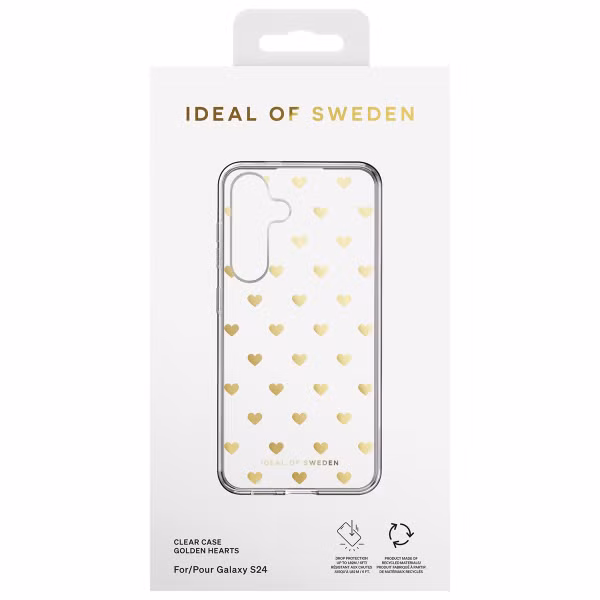 iDeal of Sweden Mirror Case Samsung Galaxy S24 - Golden Hearts