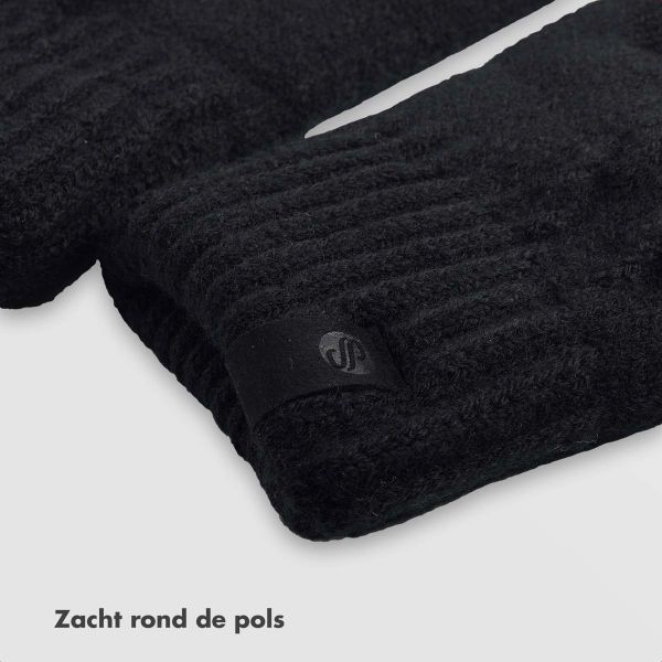 Selencia Wol Look Touchscreen Handschoenen - Vrouwen - Maat M - Zwart