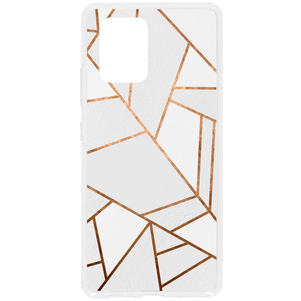 Design Backcover Samsung Galaxy S10 Lite - Grafisch Wit / Koper