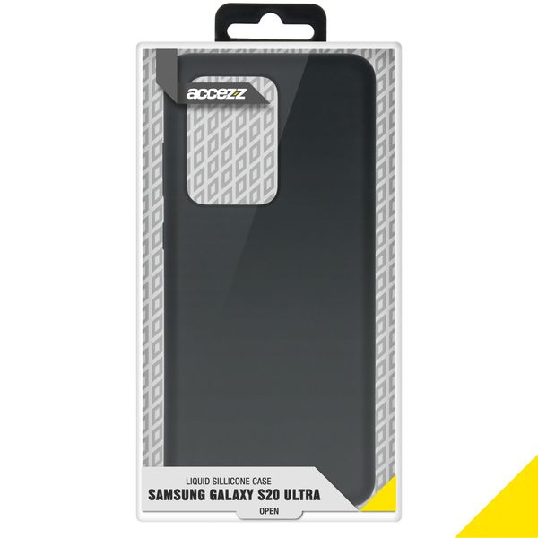 Accezz Liquid Silicone Backcover Samsung Galaxy S20 Ultra - Zwart