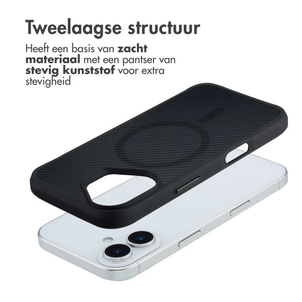 imoshion Rugged Hybrid Carbon Case met MagSafe Apple iPhone 17 - Zwart