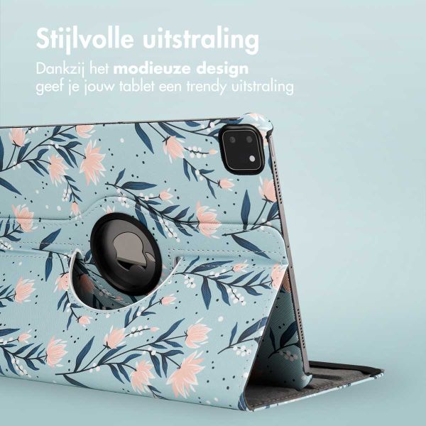 imoshion 360° Draaibare Design Bookcase Apple iPad Pro 11 (2022 / 2021 / 2020 / 2018) - Flowers