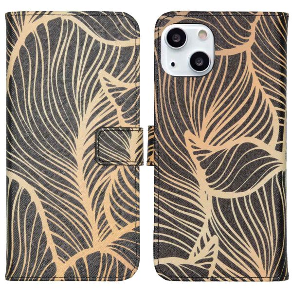 imoshion Design Softcase Bookcase iPhone 13 - Golden Leaves