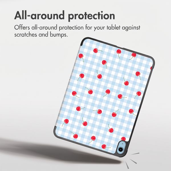 imoshion Design Trifold Case Apple iPad 11 (2025) 11 inch A16 / iPad 10 (2022) 10.9 inch - Cherry Check