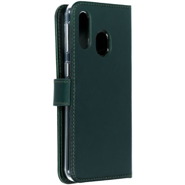 Selencia Echt Leren Bookcase Samsung Galaxy A40 - Groen