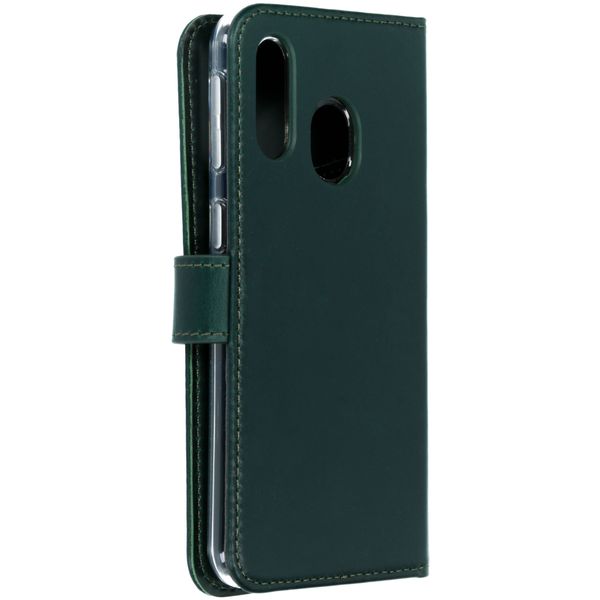 Selencia Echt Lederen Bookcase Samsung Galaxy A40 - Groen