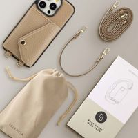 Selencia Sera Phone Case with Cord and Envelope Card Holder Apple iPhone 14 Pro - Taupe