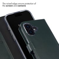 Selencia Genuine Leather Book Case Apple iPhone 16 - Green