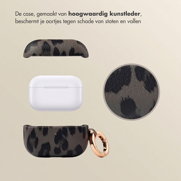 Selencia Sabi Case met panterprint  Apple Airpods Pro / Pro 2 - Midnight Black