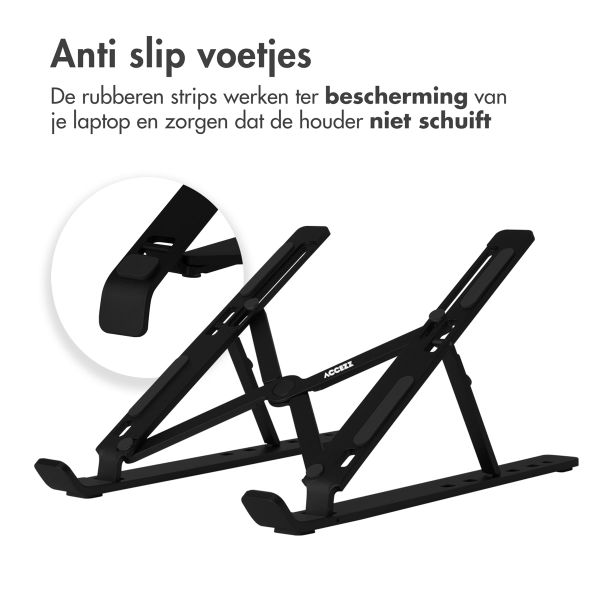 Accezz Laptop houder - Laptop standaard - Verstelbaar en opvouwbaar - Zwart