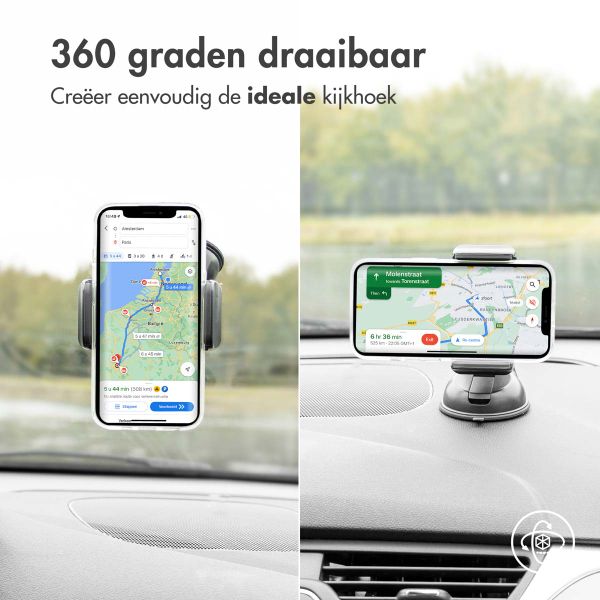 imoshion Telefoonhouder auto - Verstelbaar - Dashboard of voorruit - Zwart