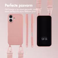 Selencia Siliconen hoesje met afneembaar koord Apple iPhone 17 - Sand Pink