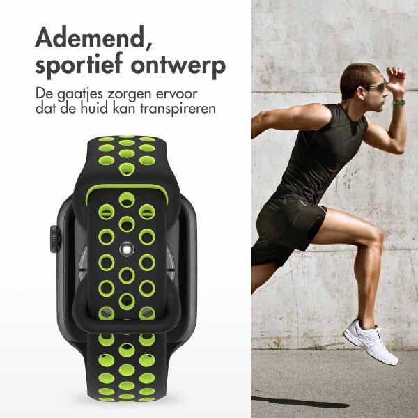imoshion Sport⁺ bandje Apple Watch Series 1 t/m 9 / SE (38/40/41 mm) | Series 10 / 11 (42 mm) - Maat S/M - Black Volt