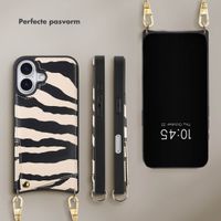 Selencia Nova Telefoonhoes met Koord en Pashouder Apple iPhone 17 - Zazzy Zebra
