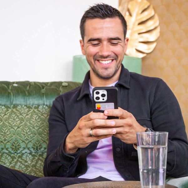 Accezz Premium Leather Card Slot Backcover Apple iPhone 14 Plus - Zwart