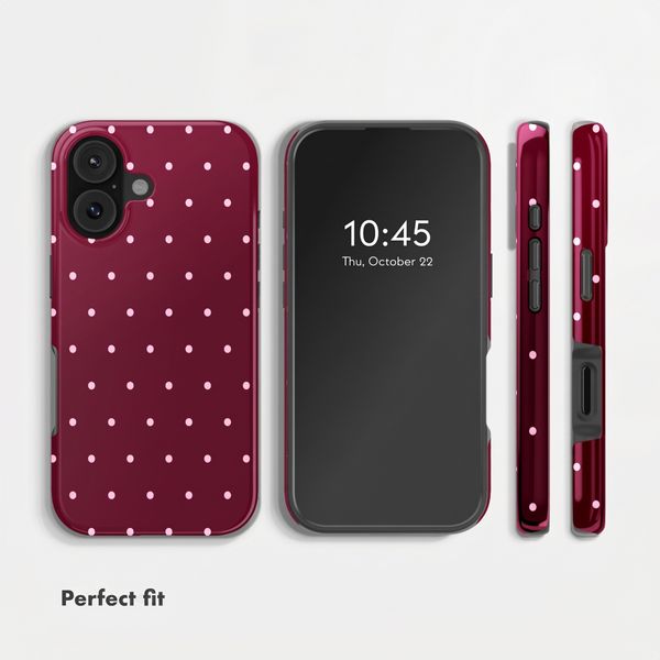 Selencia Vivid Back Cover with MagSafe Apple iPhone 17 - Happy Dots Burgundy