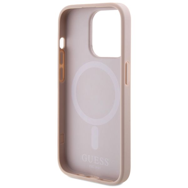 Guess Saffiano Backcover MagSafe Apple iPhone 15 Pro - Roze