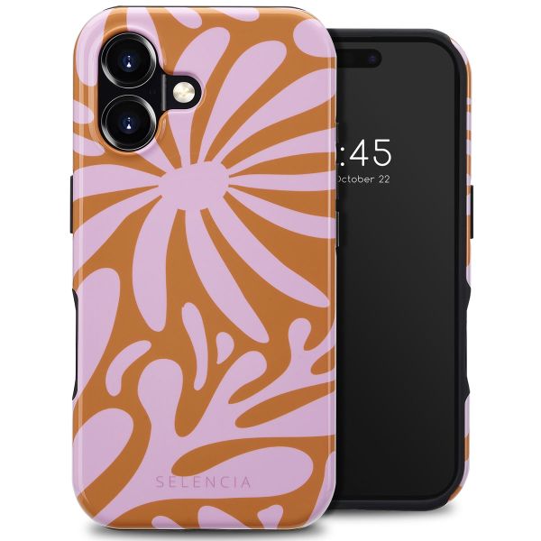 Selencia Vivid Tough Backcover met MagSafe iPhone 16 - Modern Bloom Pink