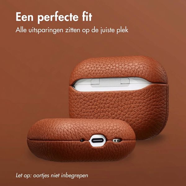Accezz Echt Leren Case  Apple Airpods Pro 3 - Cognac