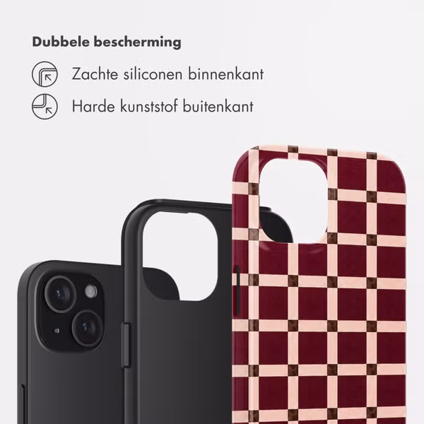 Selencia Vivid Backcover Apple iPhone 15 - Check This Burgundy