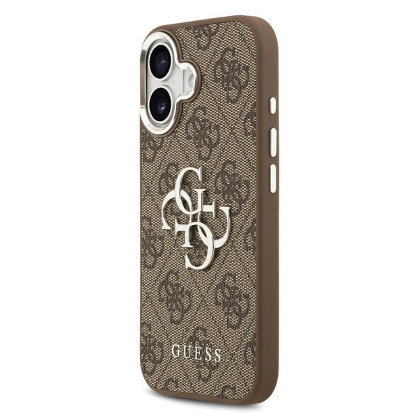 Guess 4G Metal Logo Backcover Apple iPhone 17 - Silver Edge - Brown