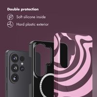 Selencia Vivid Back Cover with MagSafe Samsung Galaxy S26 Ultra - Wavy Swirl Pink Plum