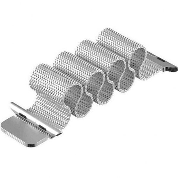 WiWu Milanese band Apple Watch Series 1 t/m 11 / SE / Ultra (44/45/46/49 mm) - Zilver