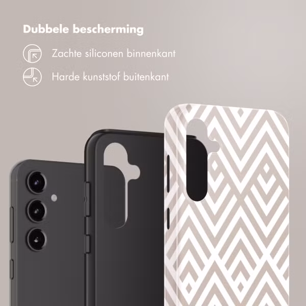 Selencia Vivid Tough Backcover Samsung Galaxy S23 FE - Beige Zigzag