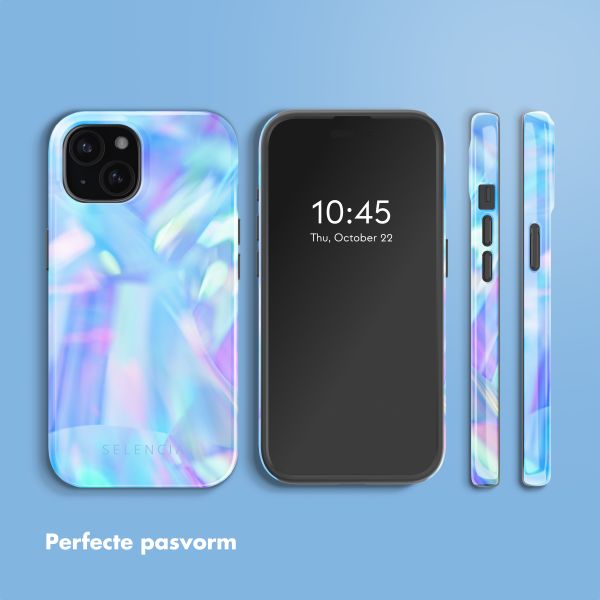 Selencia Vivid Backcover met MagSafe Apple iPhone 15 - Holographic Blue Dream
