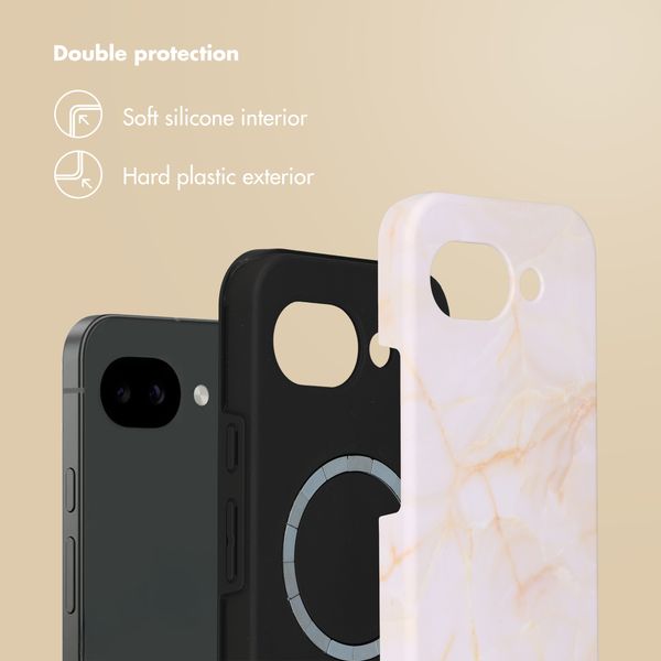 Selencia Vivid Back Cover with MagSafe Google Pixel 10a - Golden Beige Marble