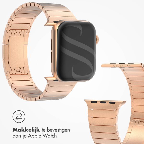 Selencia Stalen schakelband Apple Watch Series 1 t/m 9 / SE (38/40/41 mm) | Series 10 / 11 (42 mm) - Rosé Goud