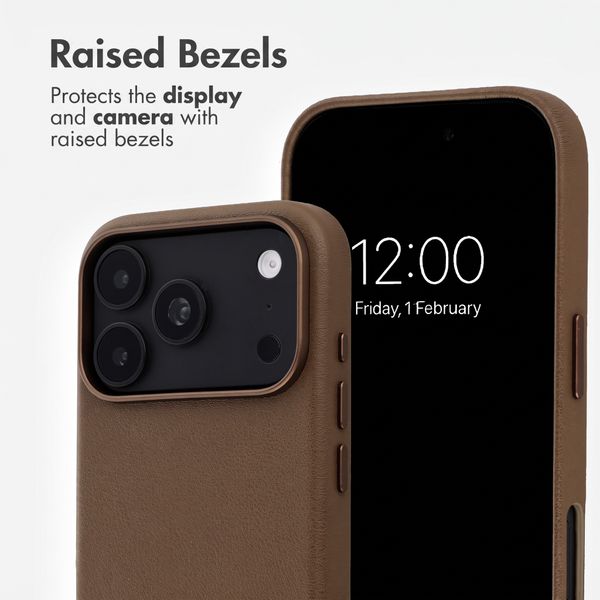 Accezz Leather Case with MagSafe Apple iPhone 18 Pro / 17 Pro - Coffee Brown
