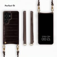 Selencia Nova Real Leather Back Cover with Card Holder Samsung Galaxy S26 Ultra - Dark Chocolate
