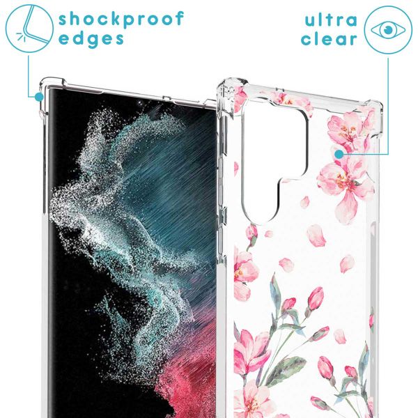 imoshion Design hoesje met koord Samsung Galaxy S23 Ultra - Bloem - Roze