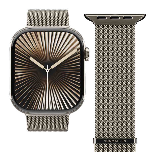 Vonmählen Milanese Loop 2 bandje Apple Watch | 44/45/46/49 mm - Desert Sand