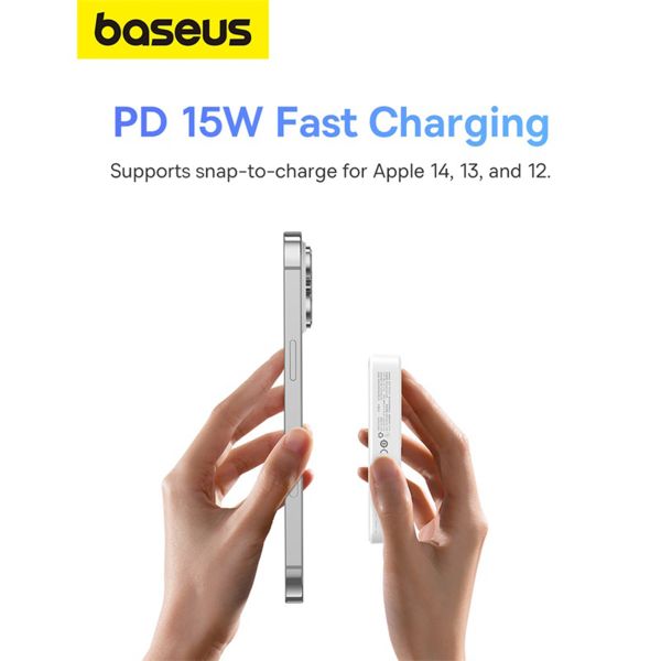 Baseus MagPro | 5.000 mAh powerbank - 20 watt - Wit