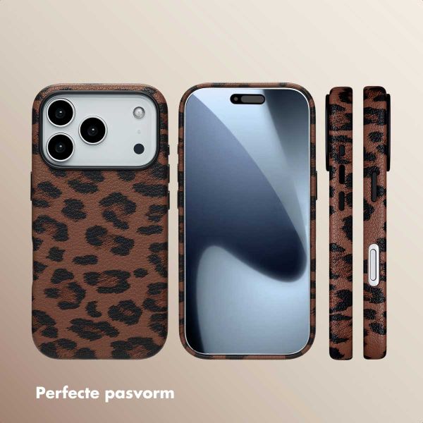 Selencia Sabi Backcover Panterprint met MagSafe Apple iPhone 17 Pro - Mocha Brown