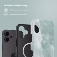Selencia Vivid Backcover met MagSafe Apple iPhone 16 - Marble Grayed Jade