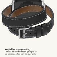 Selencia Élan Double strap bandje Apple Watch | 38/40/41/42 mm - Zwart