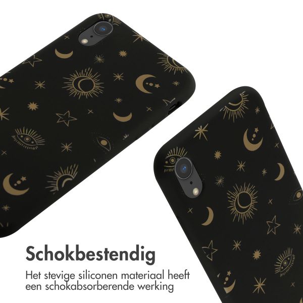 imoshion Siliconen design hoesje met koord iPhone Xr - Sky Black