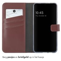 Selencia Echt Leren Bookcase Samsung Galaxy S25 Plus - Donkerbruin