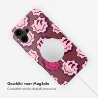 Selencia Vivid Backcover met MagSafe Apple iPhone 16 - Wavy Smiley Pink
