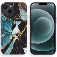 imoshion Design hoesje Apple iPhone 13 Mini - Marmer - Gebroken Blauw