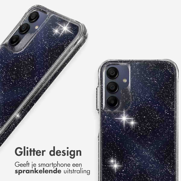 imoshion Clear Glitter Backcover Samsung Galaxy A15 (5G/4G) - Zilver